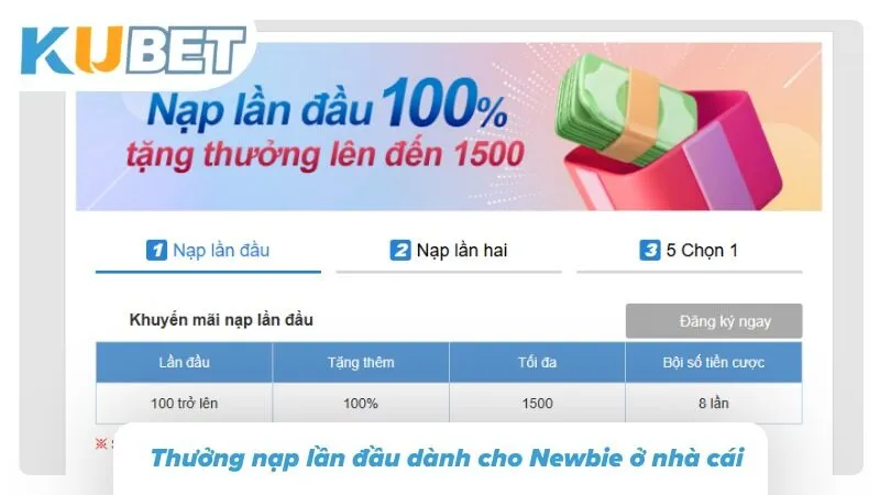 Khuyến Mãi Kubet - Tổng Hợp Ưu Đãi Và Thưởng Nạp Mới Nhất 2 Quà tặng nạp đầu với phần thưởng 888.888VND